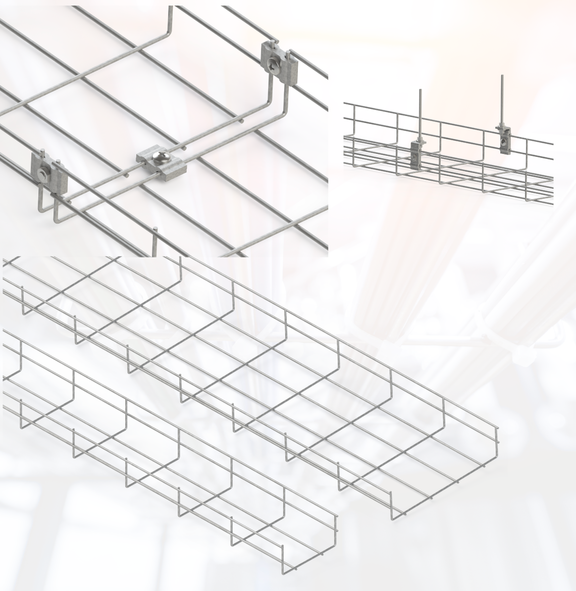 ตะกร้ารางไฟ Cable Basket Wire Mesh Tray สำหรับงานเดินสายไฟ