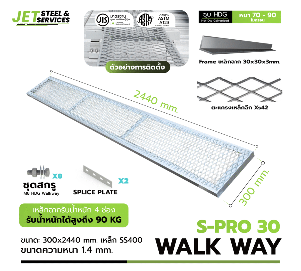 Walkway S-PRO 30 ตะแกรงเหล็กชุบกัลวาไนซ์