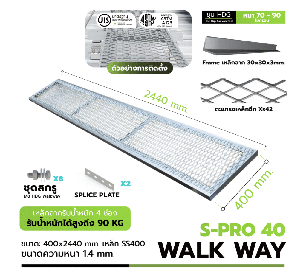 ทางเดินหลังคา Walkway S-PRO 30 HDG