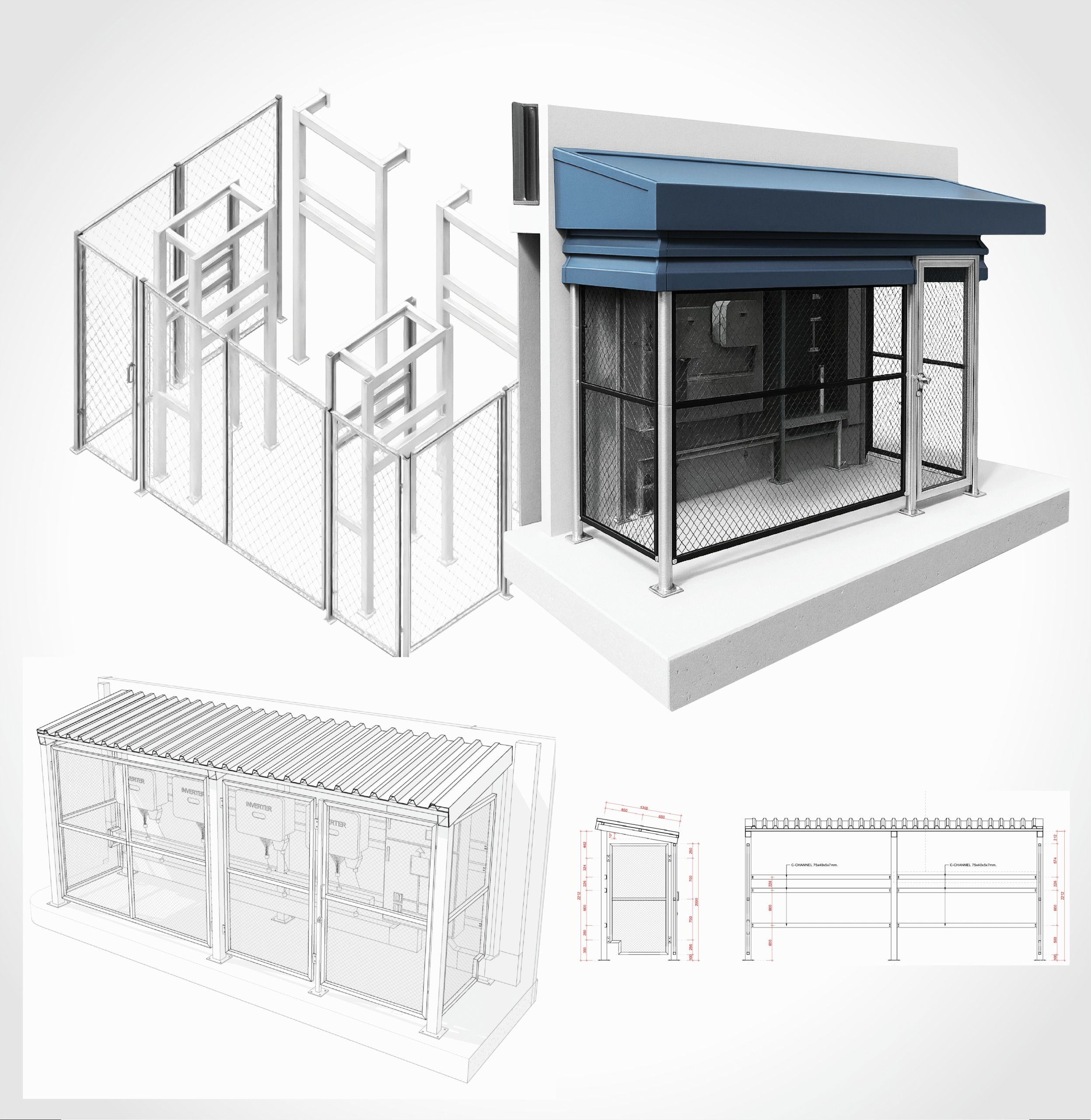 ห้องอินเวอร์เตอร์ Inverter Room ผลิตตามแบบ ใช้ป้องกันอุปกรณ์โซลาร์และงานอุตสาหกรรม